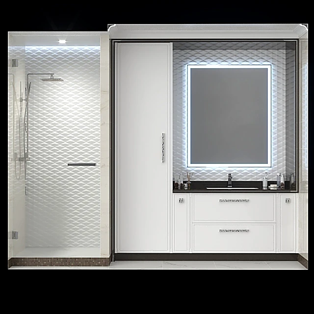 Modern White Bathroom Furniture Set