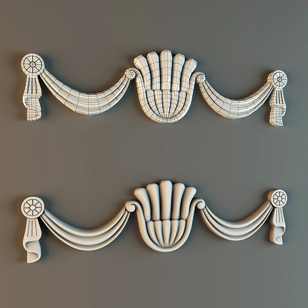 Architectural Ornament with Classical Shell and Garland