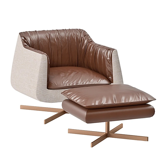 Armchair and Footstool Set Waki by Bleu Nature