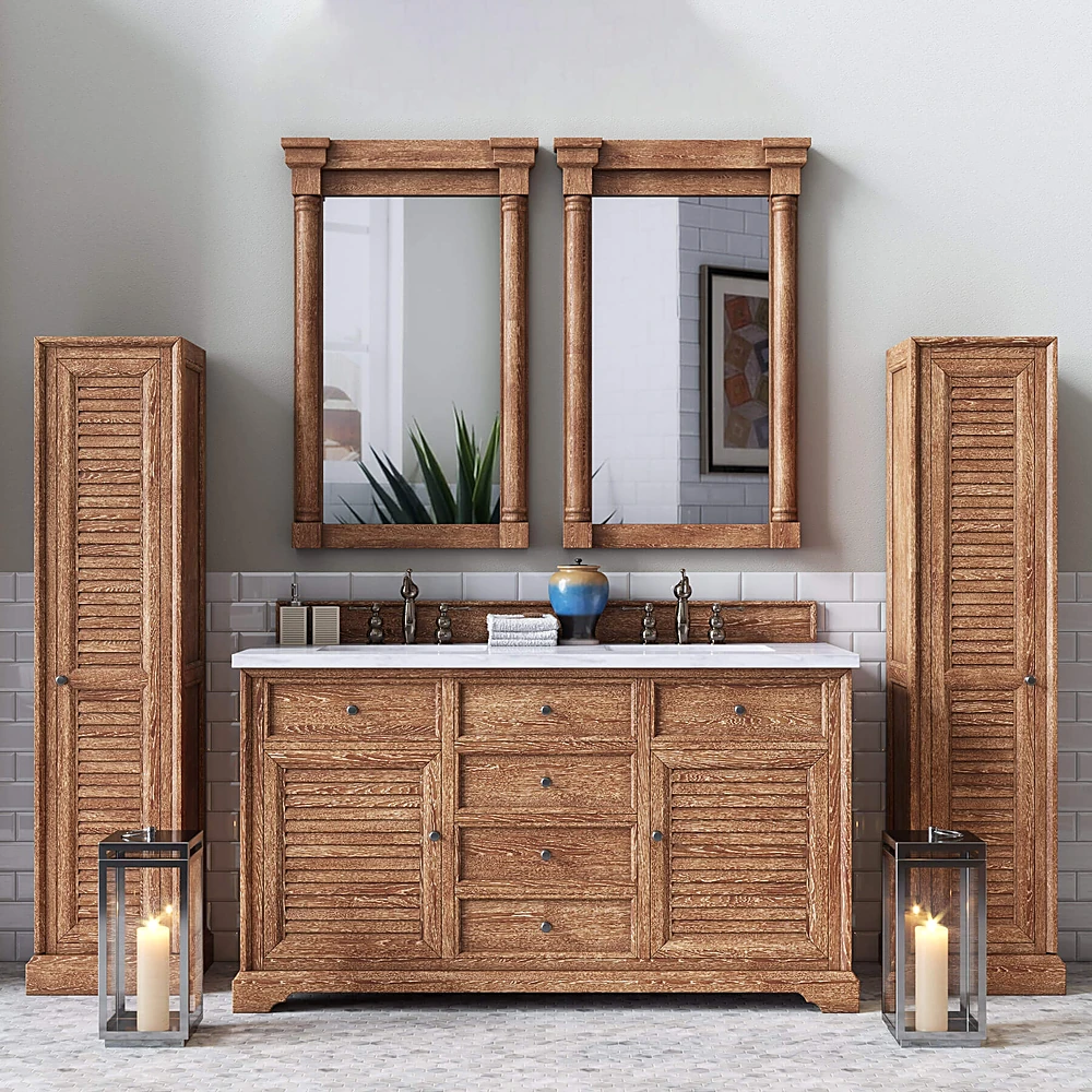 Rustic Wood Bathroom Vanity Set