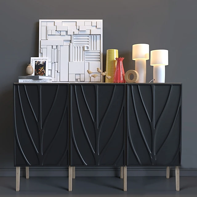 Modern Sideboard with Organic Leaf Pattern