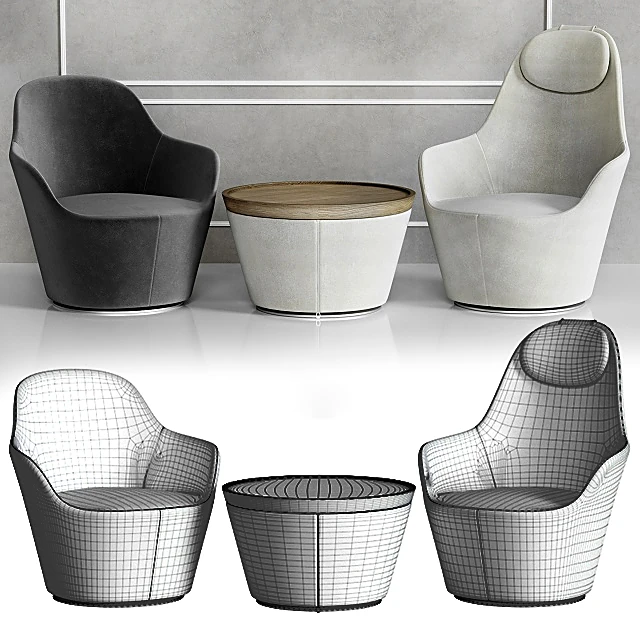 Modern Armchair Harbor by B&B Italia (2)