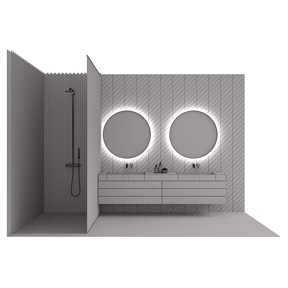 Bathroom furniture and decoration set with modern design (2)