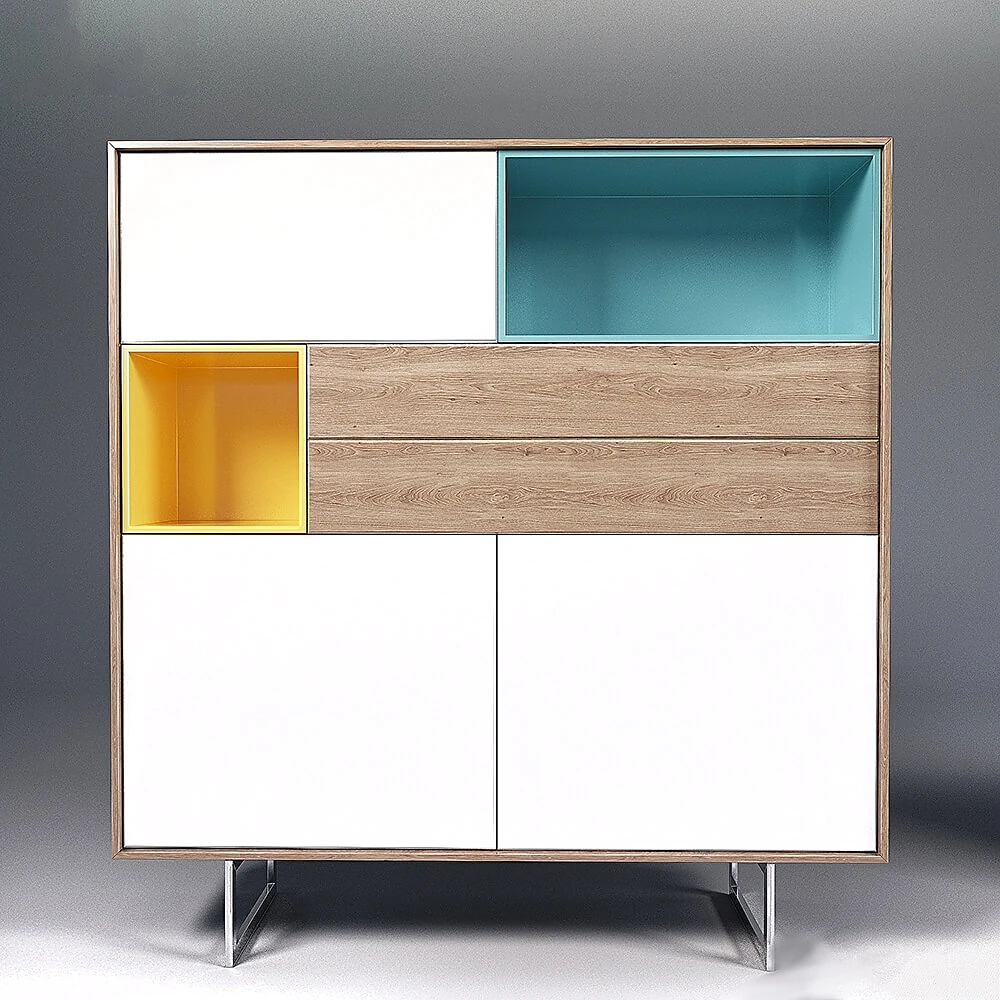 Mobile contenitore moderno con accenti colorati