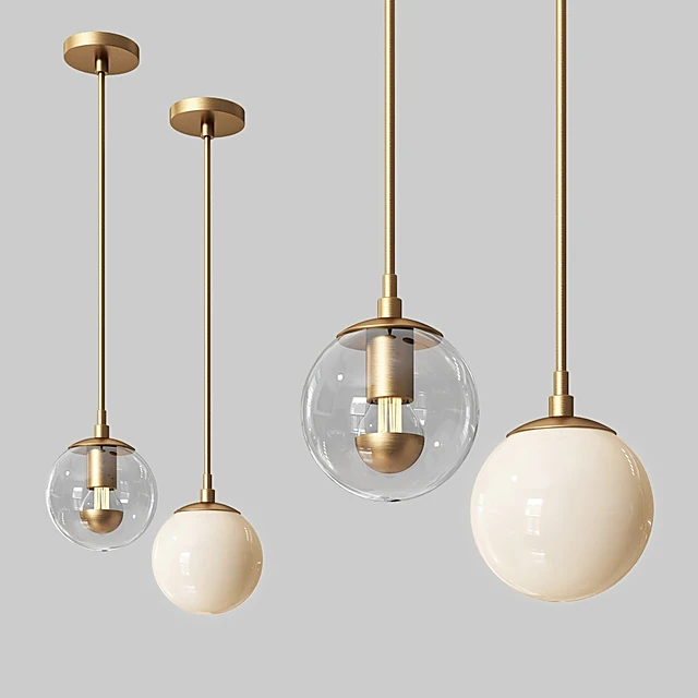 Minimalist Brass and Glass Pendant Lamp