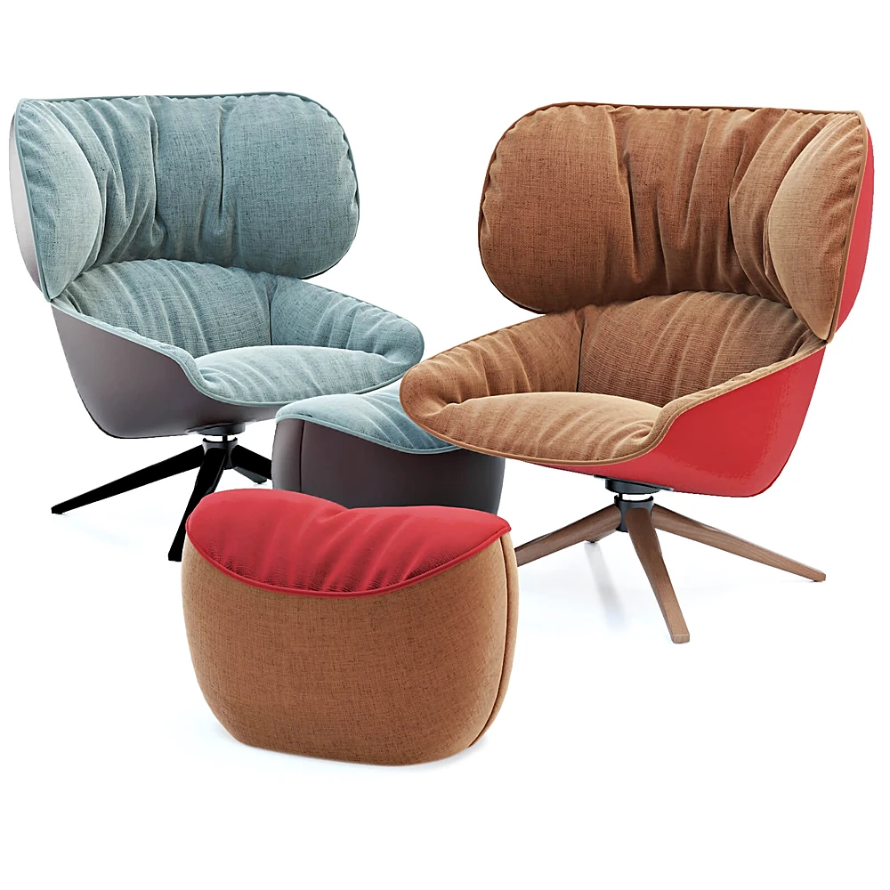 Poltrona e Pouf Tabano di B&B Italia