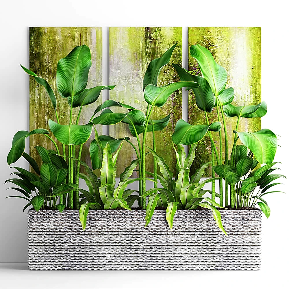 Lush Plant Arrangement in Textured Planter