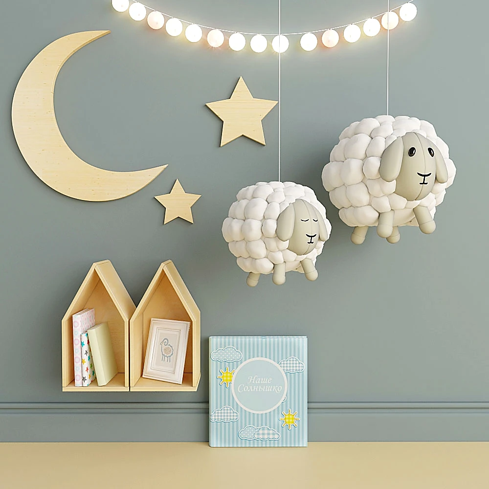 Pendant Light with Sheep Motif