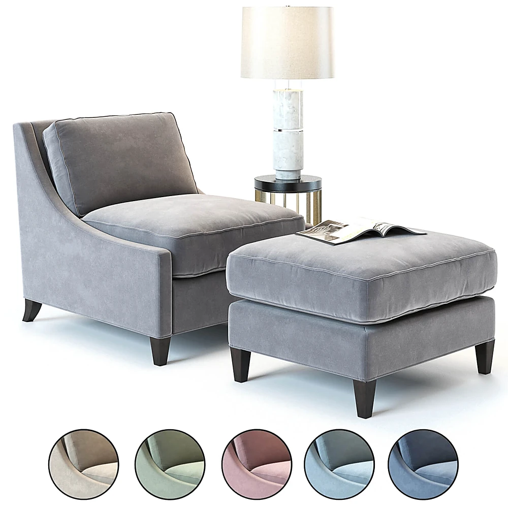 Lounge Chair Curved Back by Baker