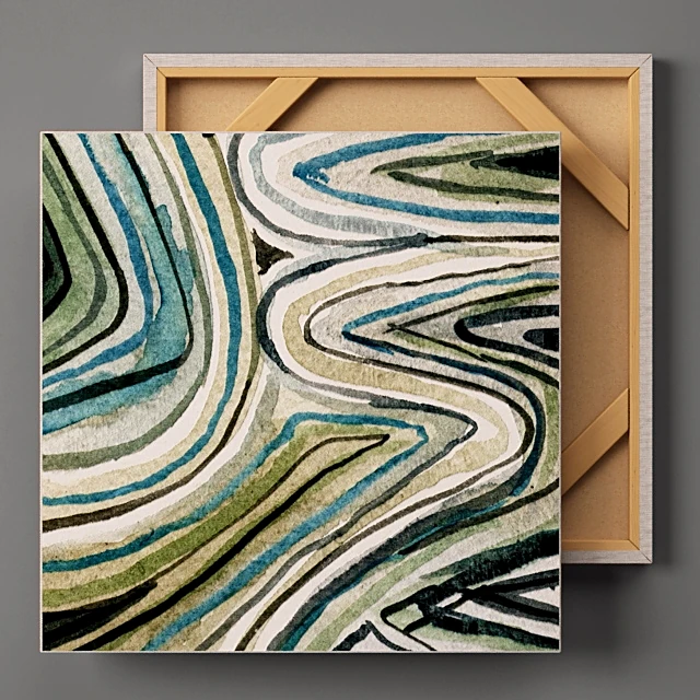 Collection of Paintings with Abstract and Geometric Designs (2)
