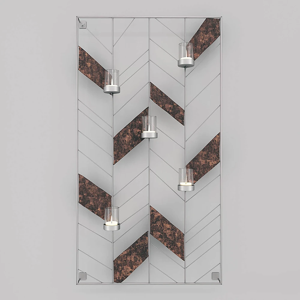 Chevron Metal Wall Candle Holder