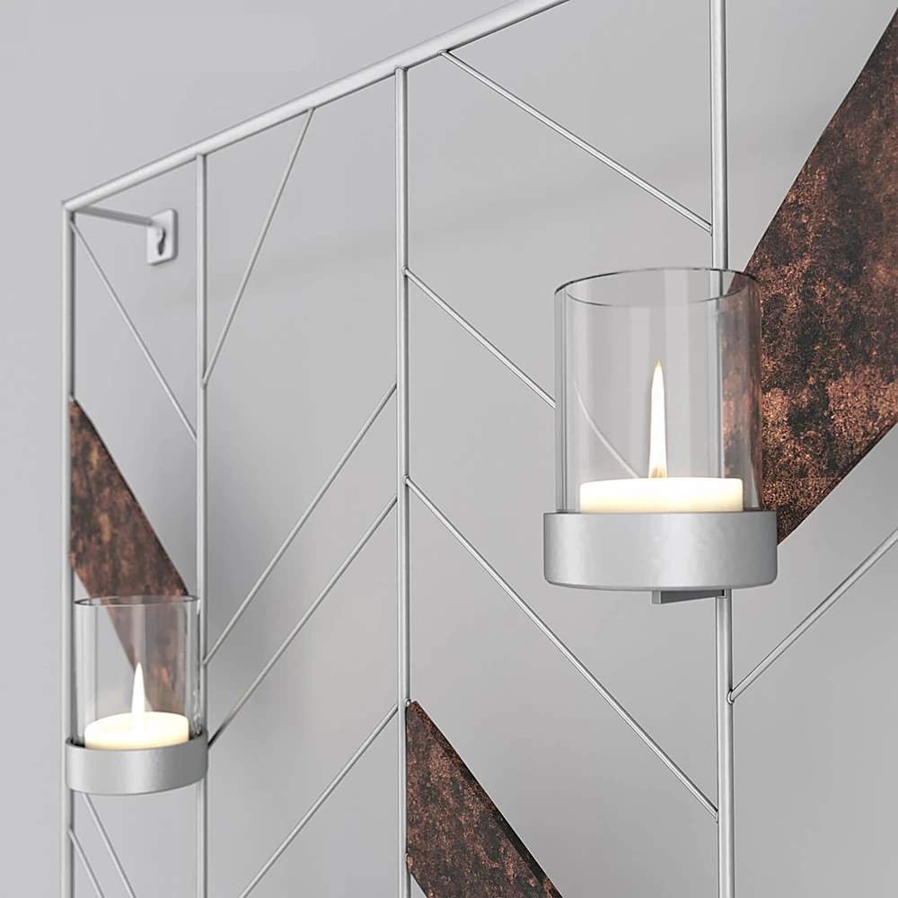 Chevron Metal Wall Candle Holder (2)