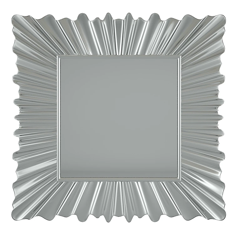 Mirror with Ruffled Metallic Frame