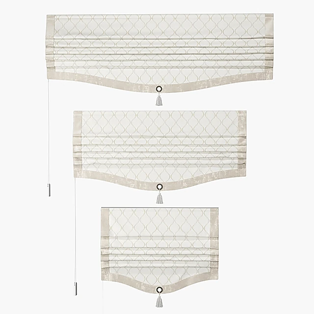Roman Curtains with Patterned Fabric and Decorative Border