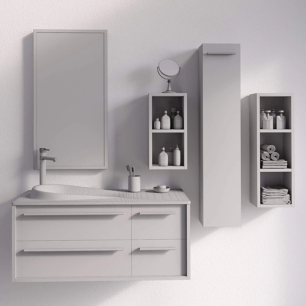 Bathroom furniture set Pollock composition 36 by Arcom (2)
