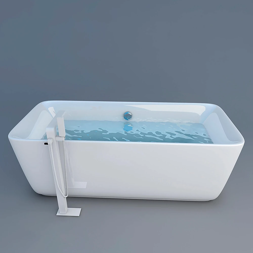 Freestanding Bathtub with Modern Faucet