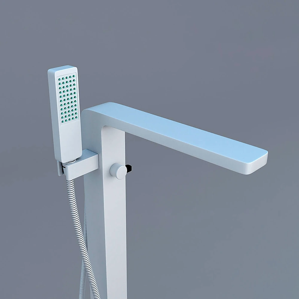 Freestanding Bathtub with Modern Faucet (2)