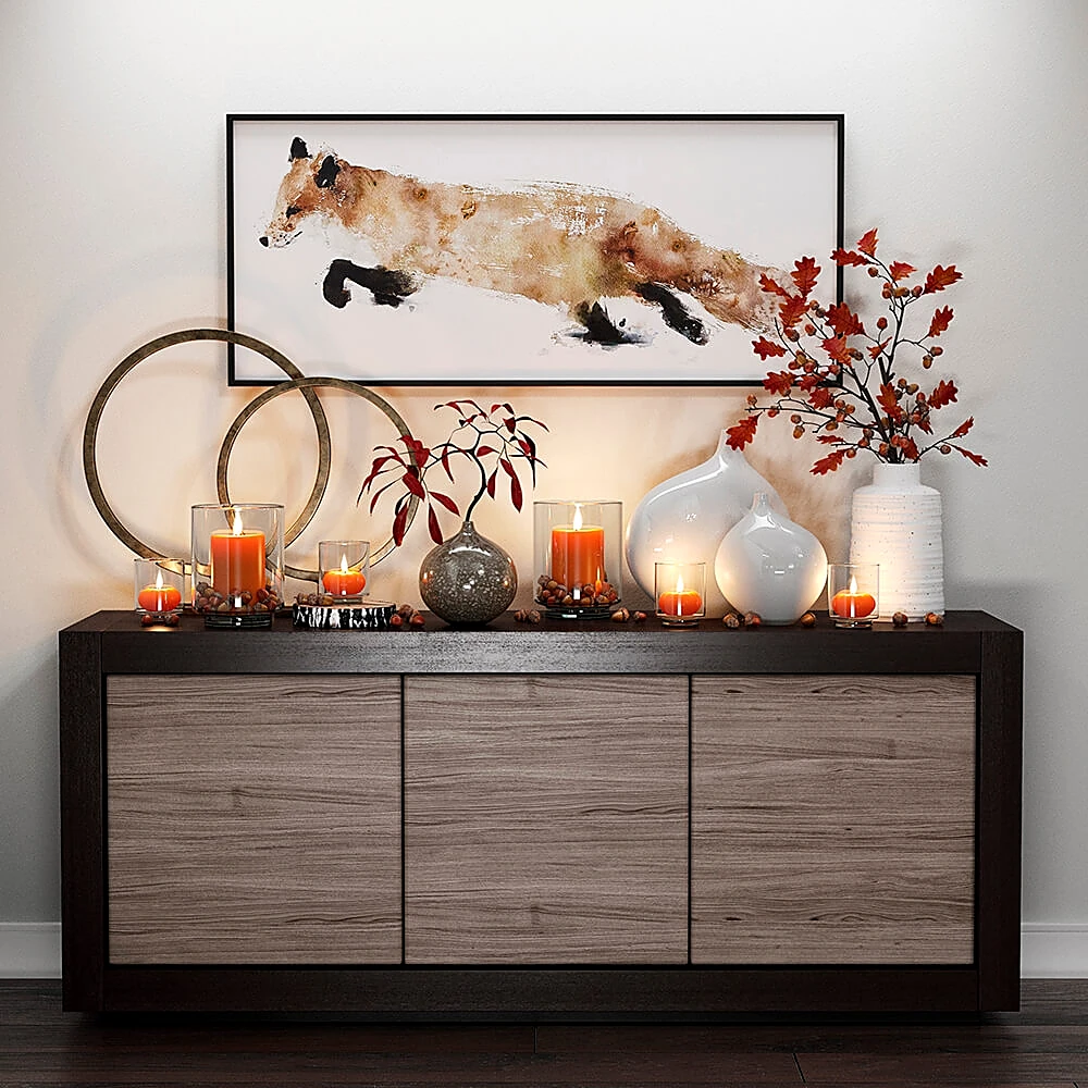 Decorative Set Fox and Candles by Crate and Barrel