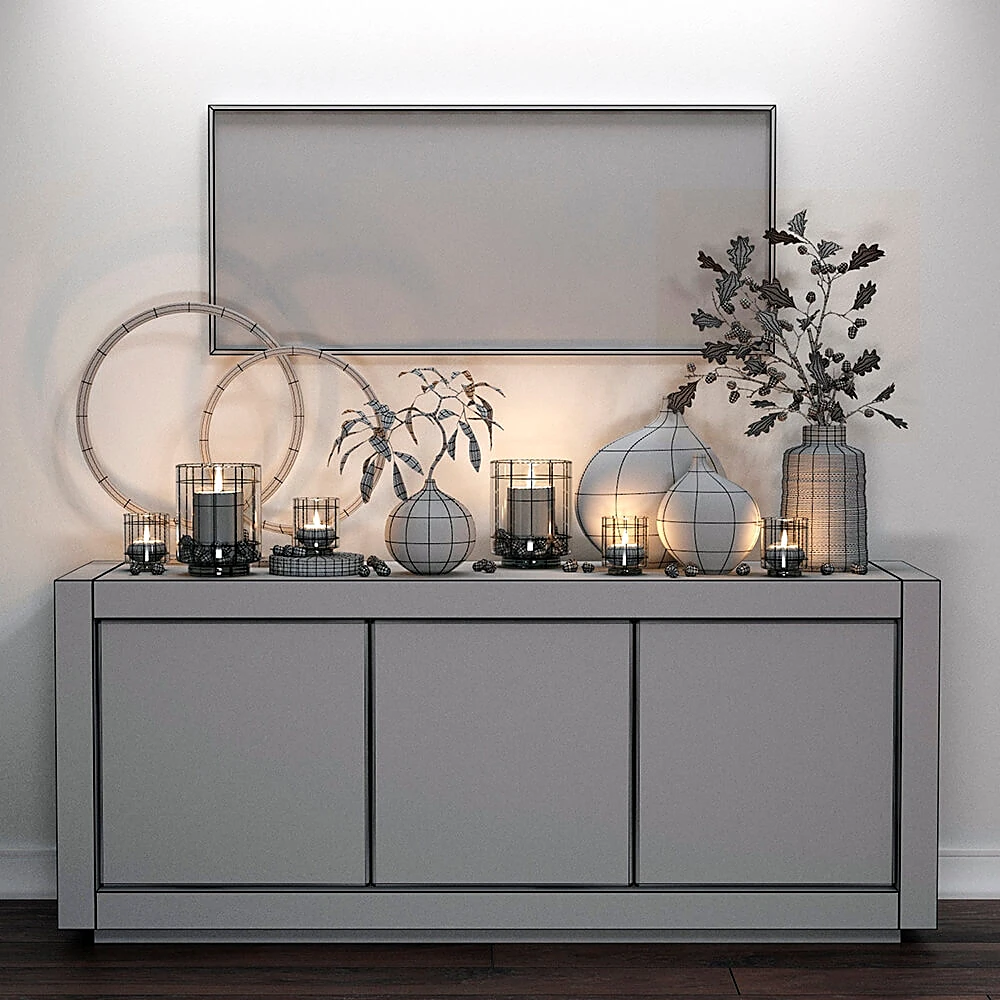 Decorative Set Fox and Candles by Crate and Barrel (2)
