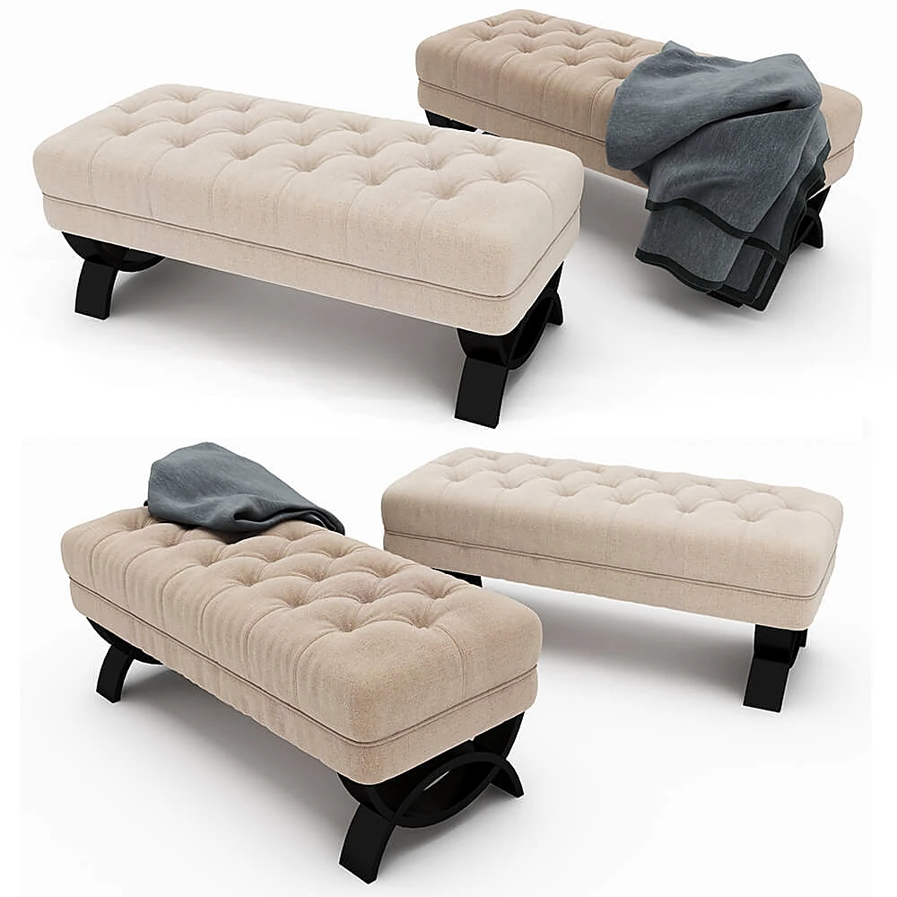 Ottoman Bench Scarlette Tufted Fabric by Christopher Knight Home