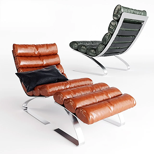 Lounge Chair and Pouf Sinus by Cor