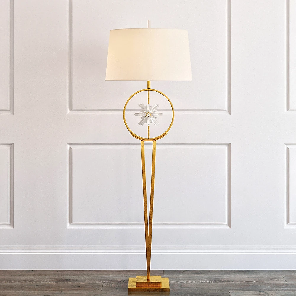 Floor lamp with Encircled Quartz Crystal Star