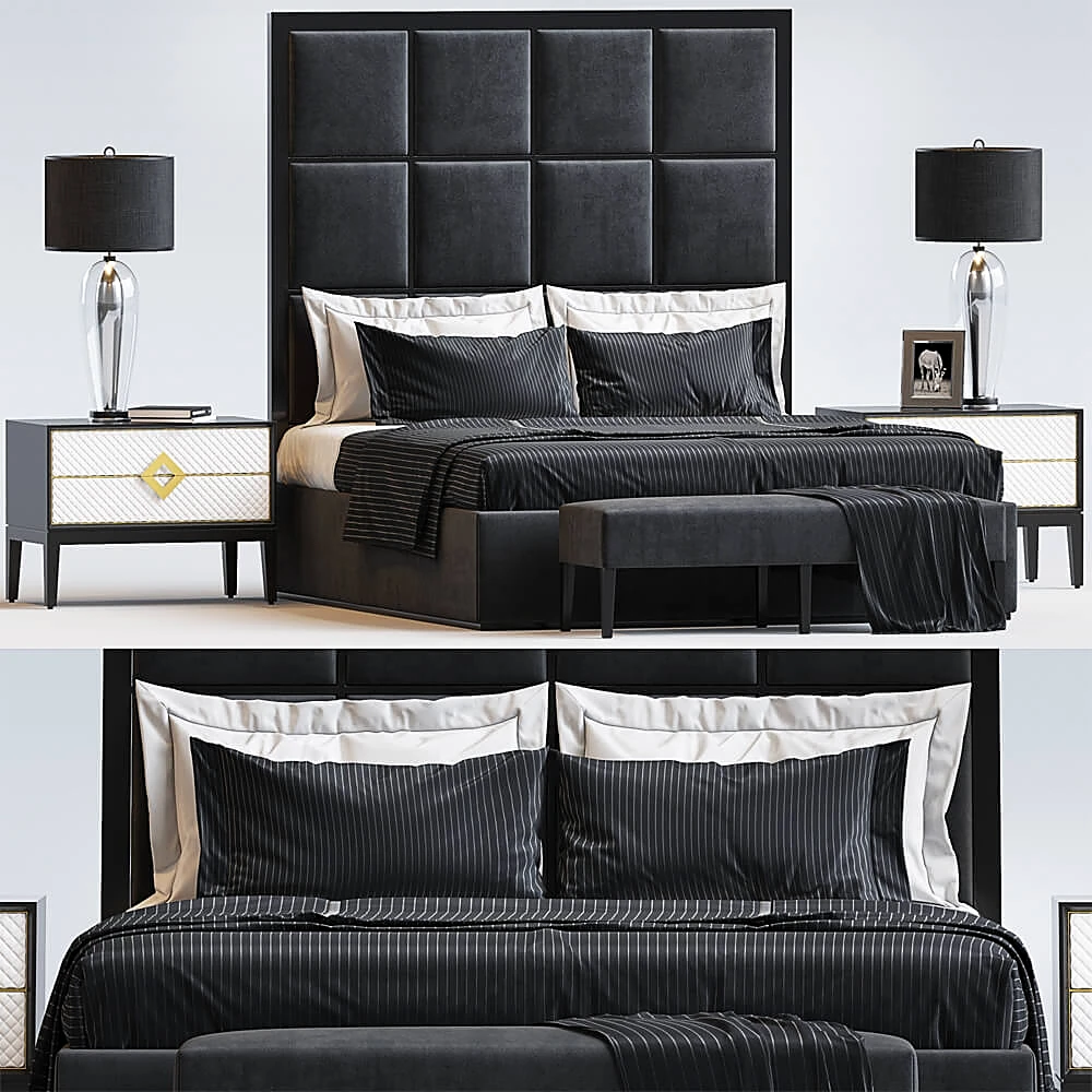 Upholstered Bed with Padded Headboard