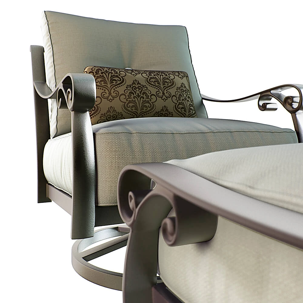 Outdoor Rocker and Ottoman Bellanova Cushioned by Agio (2)