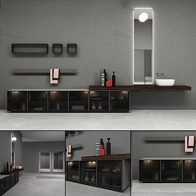 Modern Bathroom Furniture Set with Floating Vanity