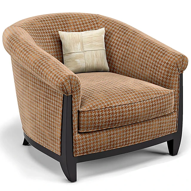 Lounge Armchair with Patterned Upholstery