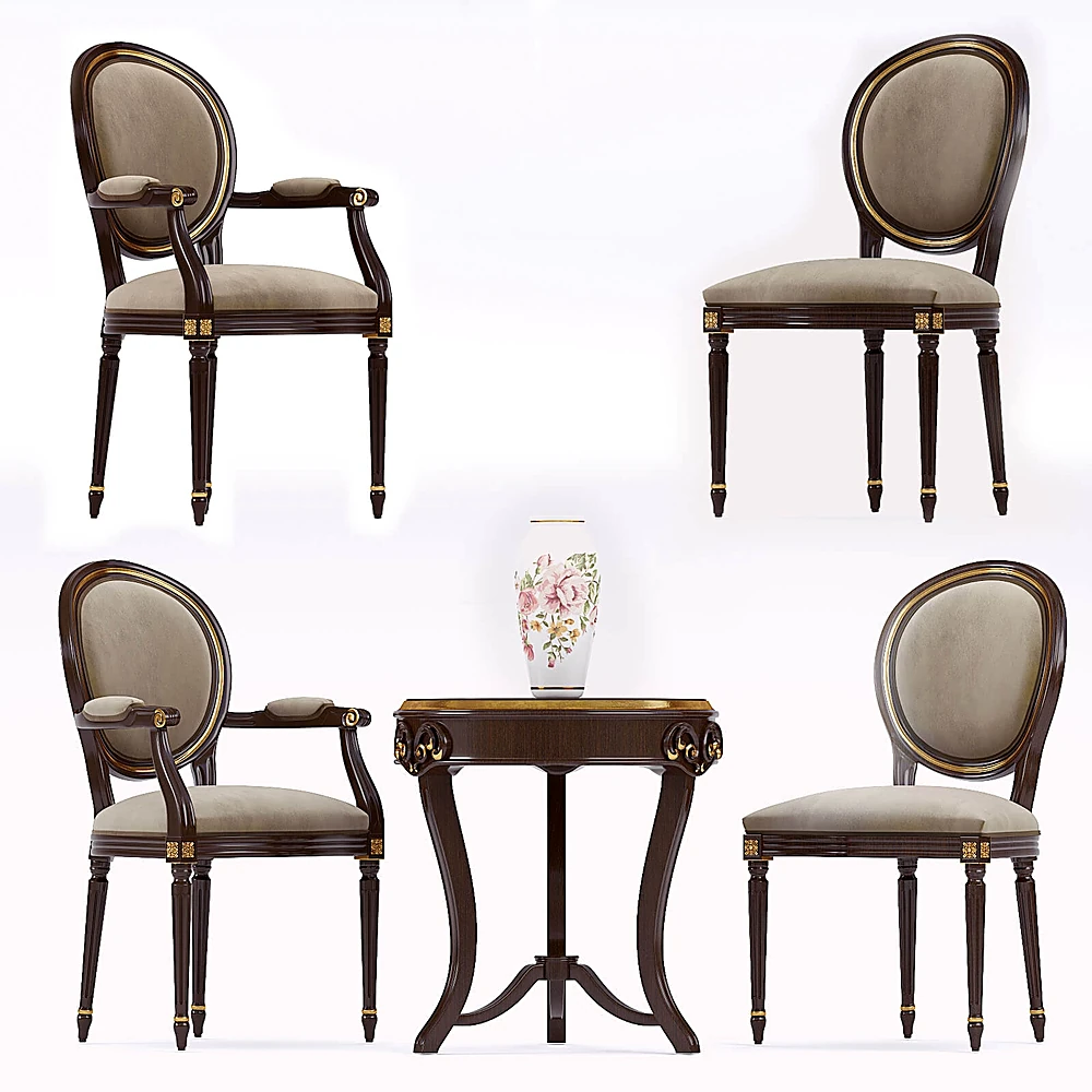 Coffee Table and Armchairs Set by Carpanese