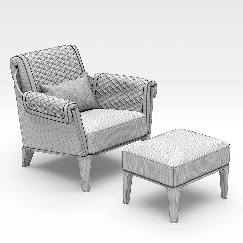 Armchair and Ottoman Set Sherwood by Bentley Home (2)