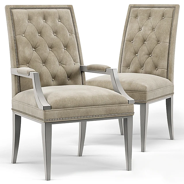 Upholstered Tufted Dining Chair with Nailhead Trim