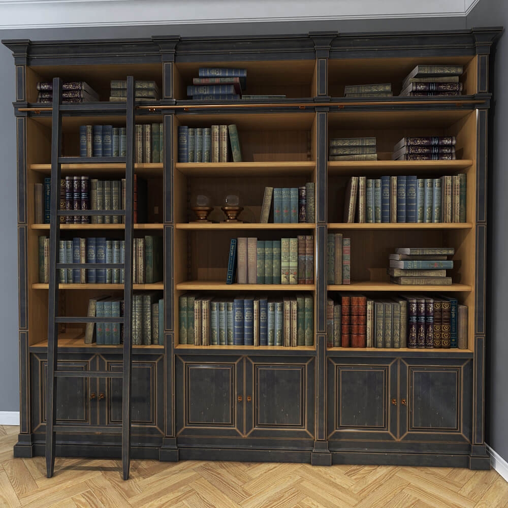 Книжный шкаф am Classic с лестницей