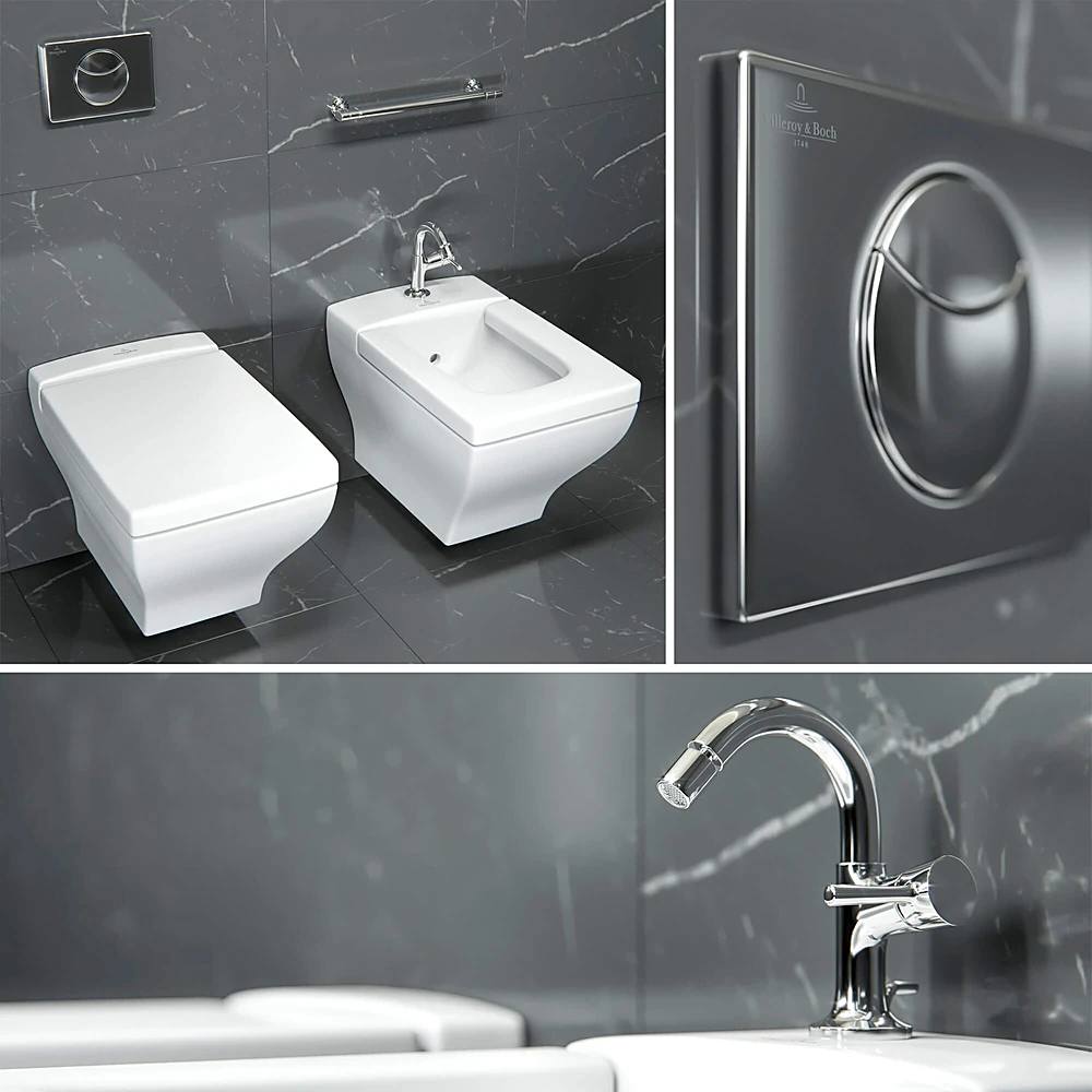 Wall-mounted Toilet and Bidet La Belle by Villeroy Boch