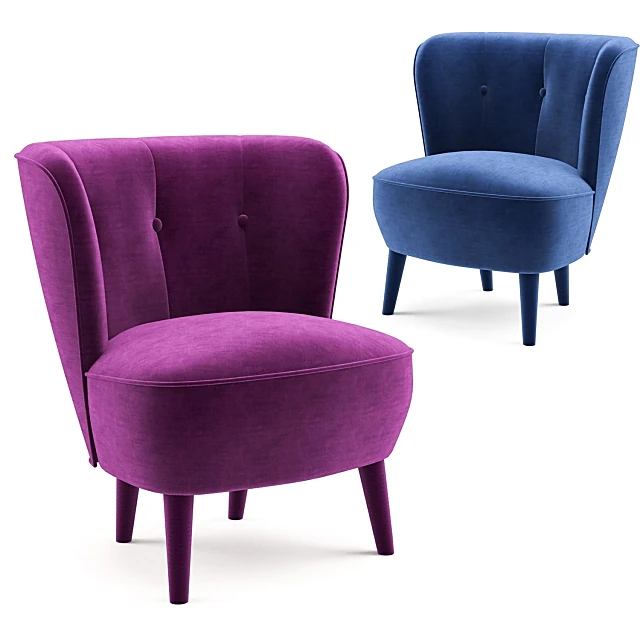 Upholstered Armchair with Tufted Back