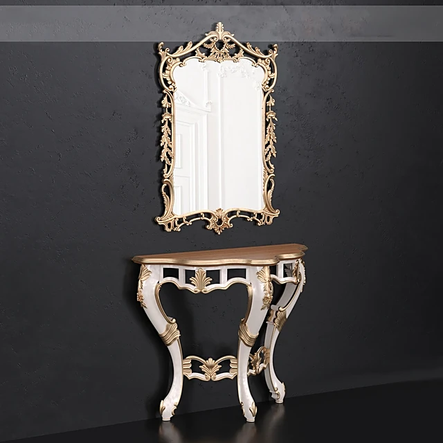 Console and mirror set by Andrea Fanfani