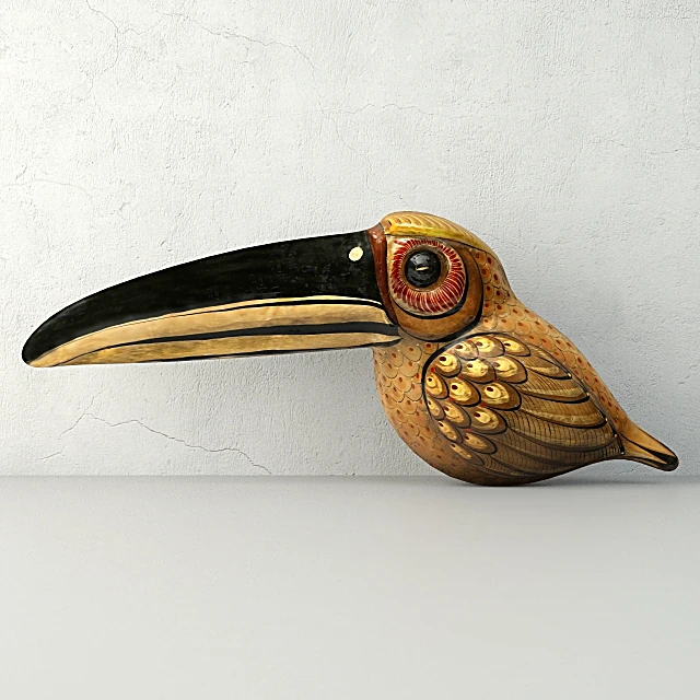 Vintage Hand-Painted Paper Mache Toucan