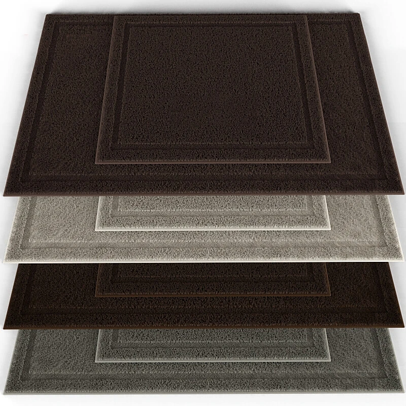 Bathroom Carpet with Subtle Border and Neutral Tones