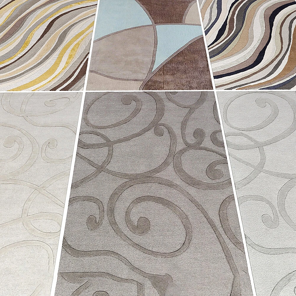 Carpet Collection with Diverse Abstract and Scroll Patterns