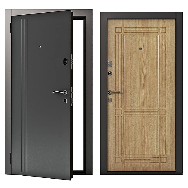 Entrance door with dual-sided design