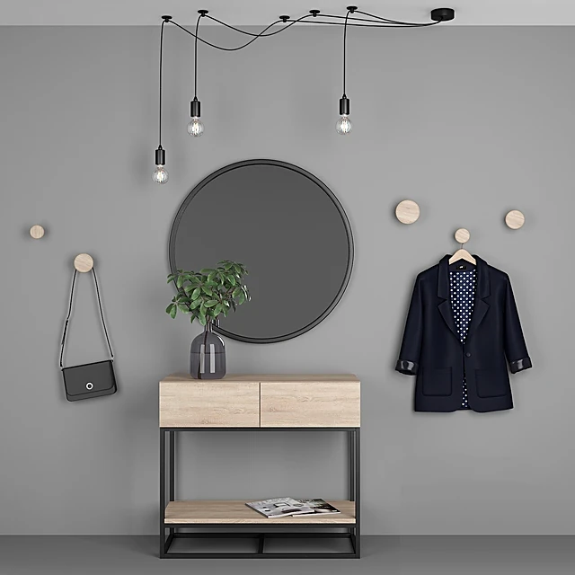Entrance Set with Modern Console and Mirror