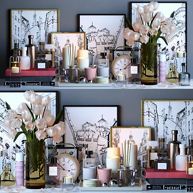 Decorative Set with Modern Accents and Framed Art