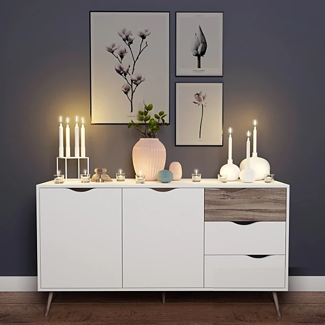 Sideboard & Chest of Drawer / Decorative set 1