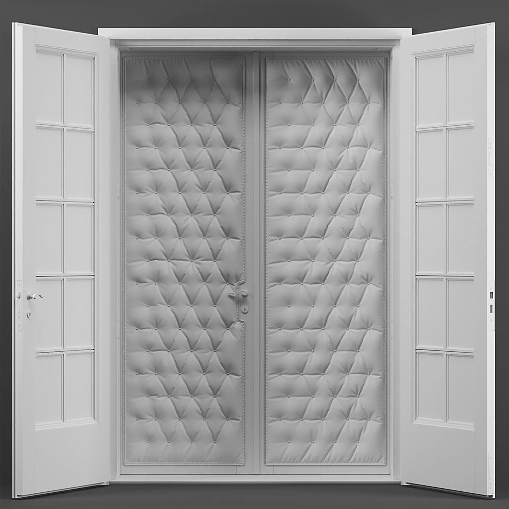 Double Doors with Tufted Leather Panels (2)