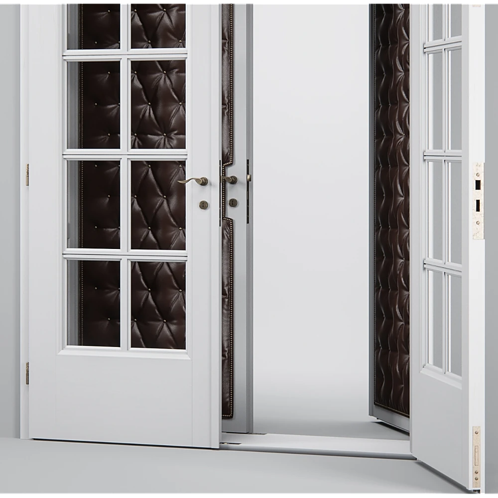 Double Doors with Tufted Leather Panels (4)