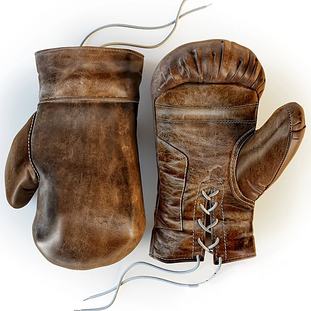 Boxing Gloves Vintage Leather by Restoration Hardware