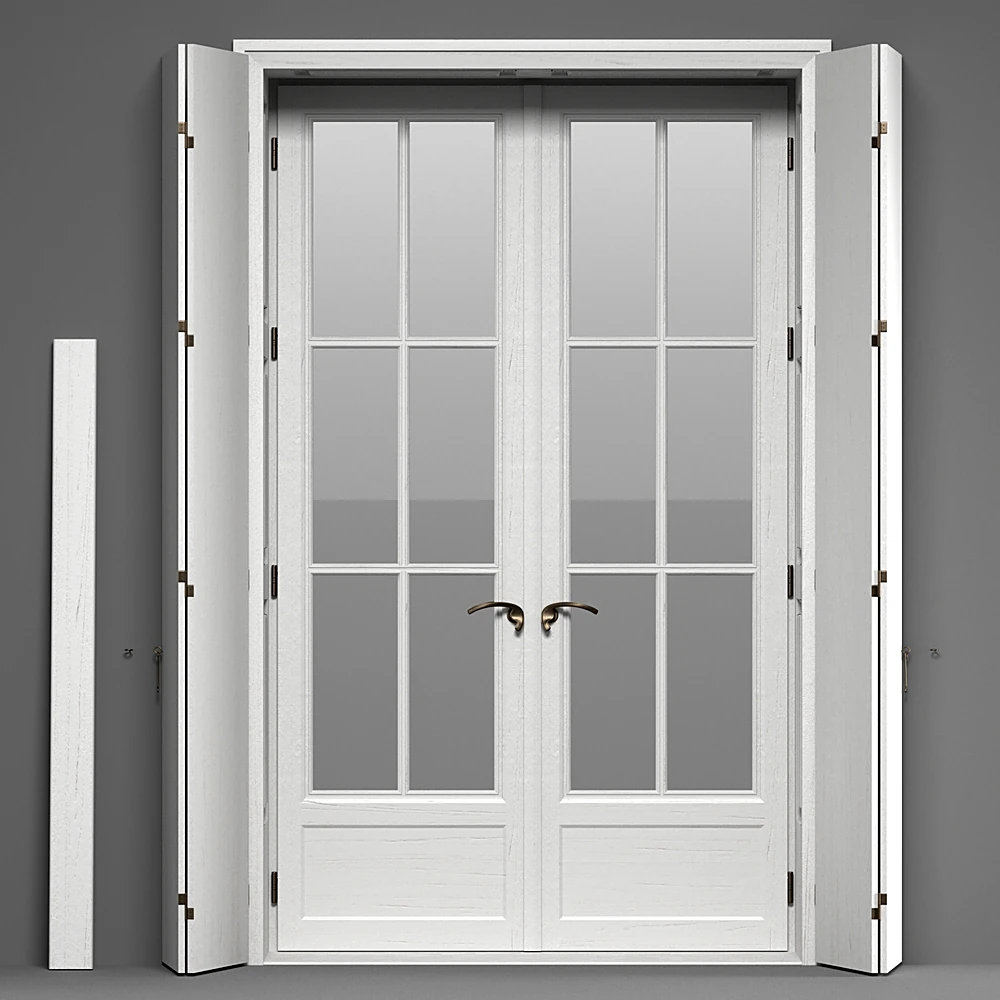 Classic Double Glass Doors with Shutters