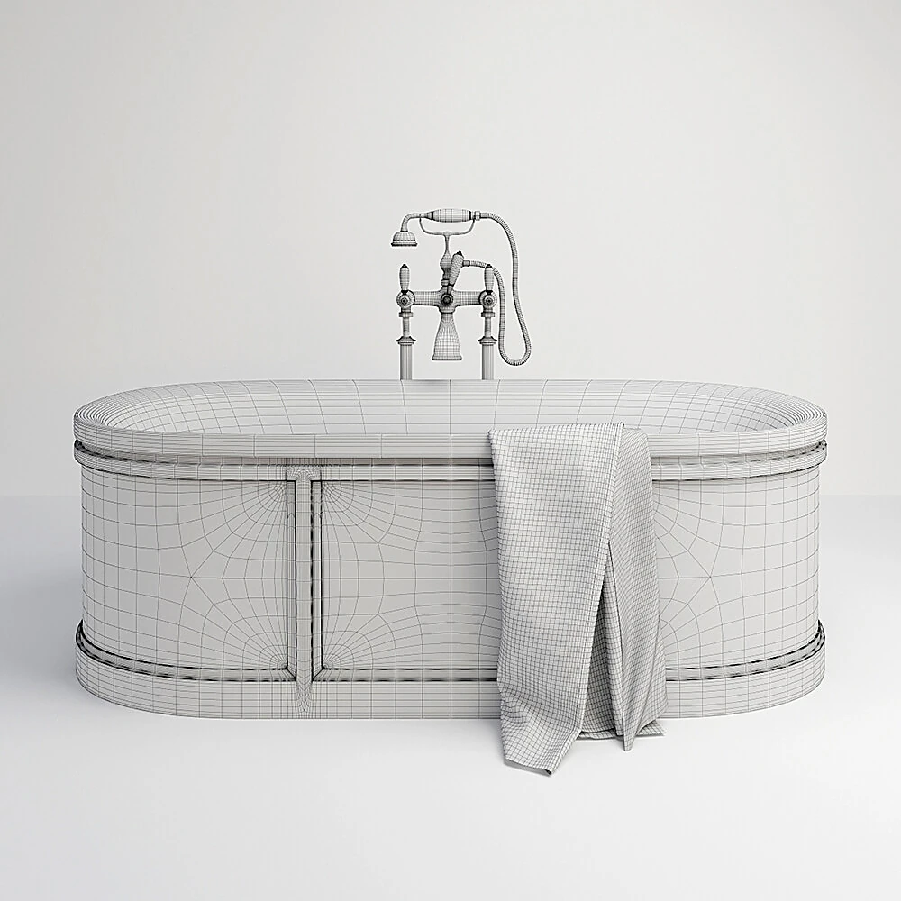 Traditional Bathtub with Dark Paneled Exterior (2)
