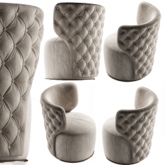 Buttoned Swivel chair - download 3d model | ZeelProject.com
